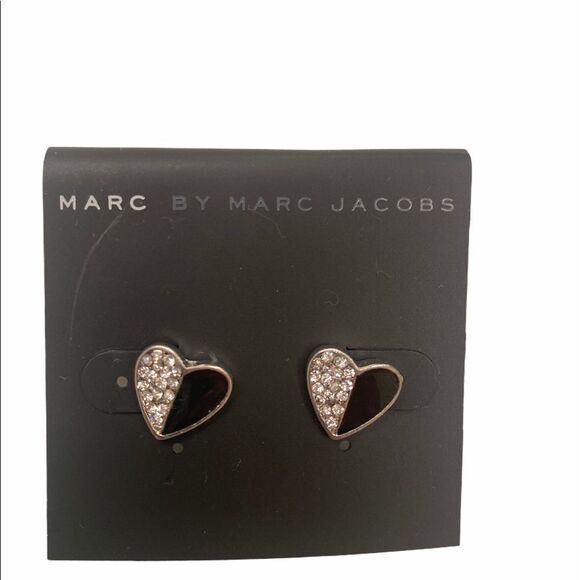 Marc by Marc Jacobs Black Enamel & Crystal Hearts - Picture 1 of 3